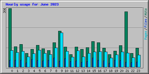 Hourly usage for June 2023