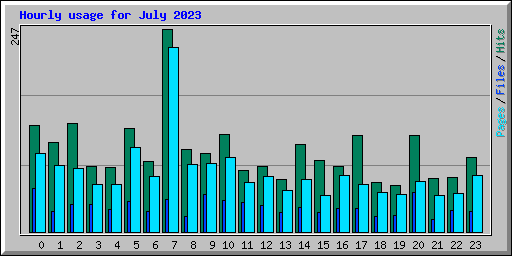 Hourly usage for July 2023